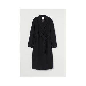 Black H&M Tie Belt Coat A/W 2020